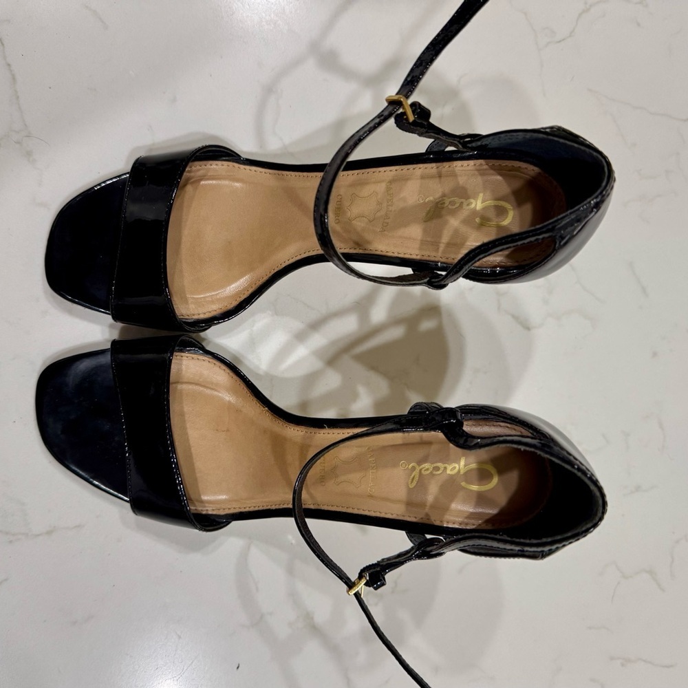 Chic Black Strappy Heels by Gacel in size 36